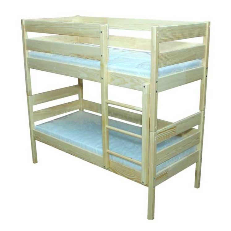 Ліжко дитяче з натуральної деревини 2-х ярусне (сосна), без матрацу,(ТОВ ‘’АЛМАНТ’’),1456х688х1356 мм.